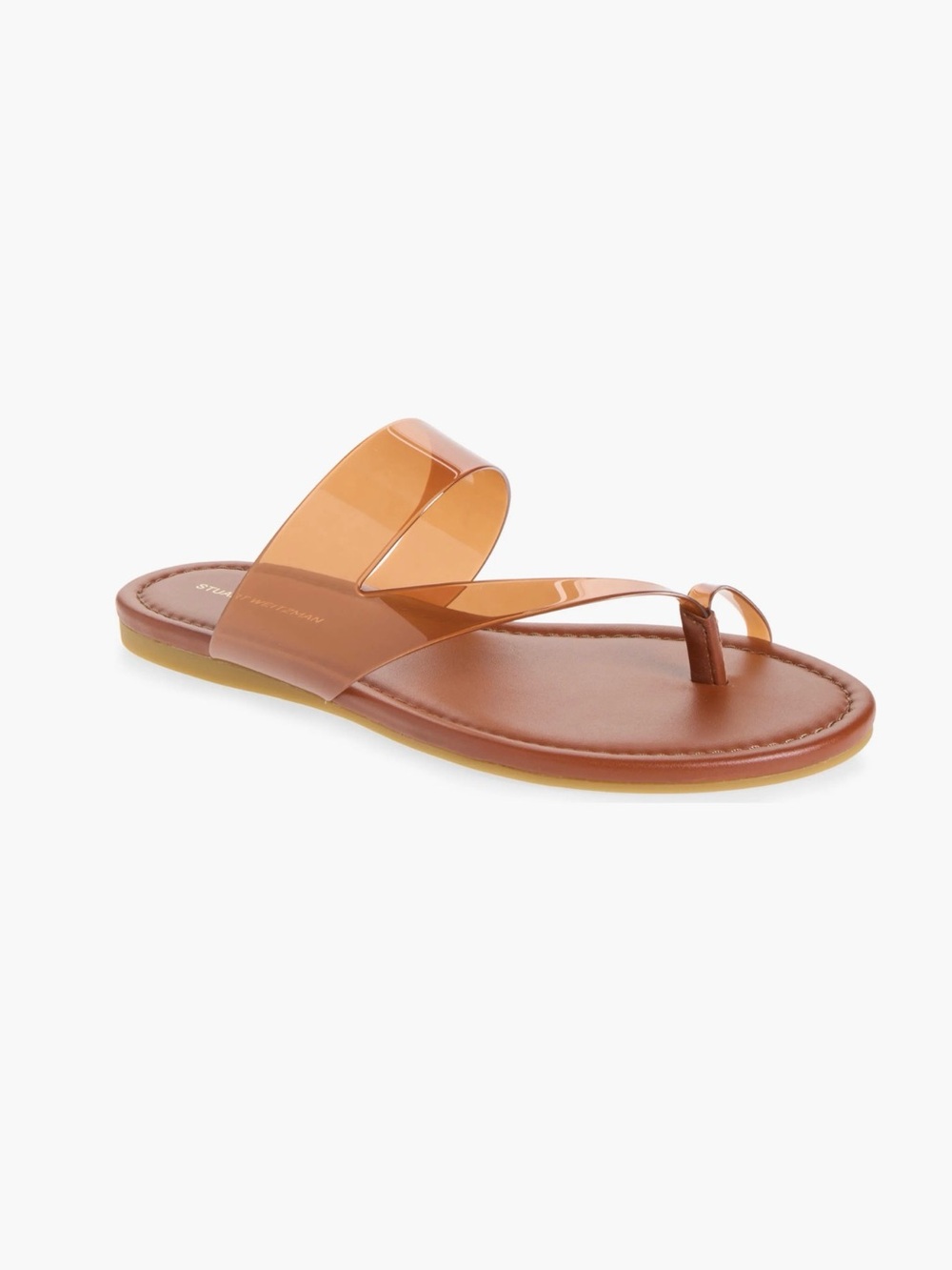 Stuart Weitzman Remy Toe Strap Brownstone Sandals Size 7 NIB